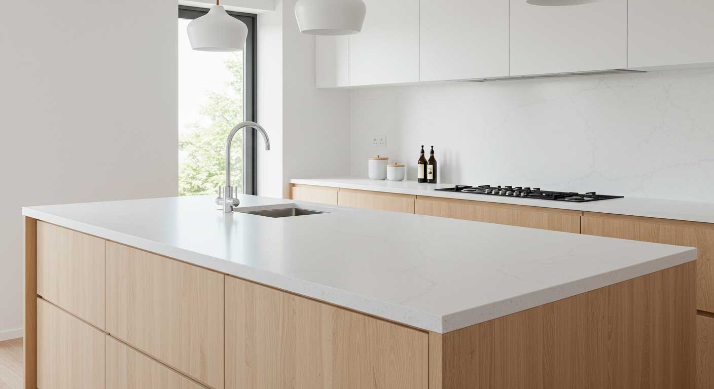 Muestras de cuarzo en colores lisos como blanco y gris